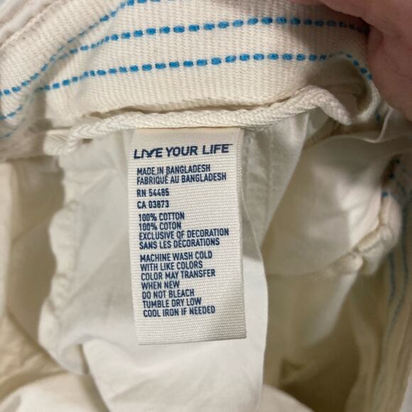 American Eagle cream cargo capris pedal pushers Y2K 90s vintage inspired size 14 - Picture 8 of 8